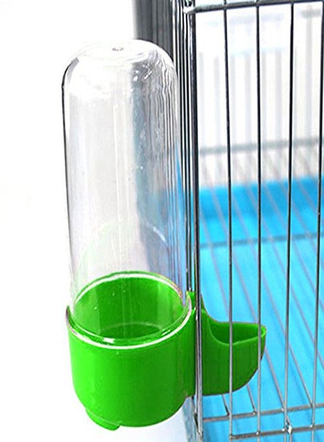 سايج سكوير موزع طعام وبذور وماء على شكل أنبوب مع صينية قابلة للإزالة - لا انسكاب ولا فوضى (أخضر) (عبوة من قطعتين) - Image 4